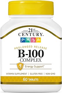 21st century vitamin B capsules, prolonged liberation complex, 60 units.. DIAYTAR NIGERIA: Bringing quality products to your doorstep at prices that won't break the bank.