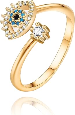 Gold rings for women, 14 carat gold plated, silver, rose gold, evil eye, pointed chevron in open V, marquise, cubic zirconia, flower, adjustable ring.. Transform how you shop with DIAYTAR NIGERIA's vast selection and budget-friendly delivery options.