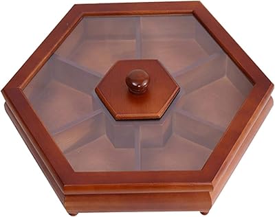 Box of dried wooden fruit with transparent lid, multi -seration snow storage container, multifunctional party service tray for candy/dried fruits/nuts (type 1 - L).. DIAYTAR NIGERIA delivers happiness in 5-8 days with our affordable and diverse product range.