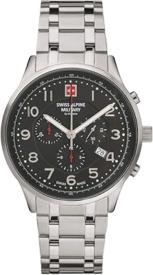 Men's watch Swiss Alpine Military Analog Chronograph in Quartz 7084.9 Leather.. Your go-to destination for affordable online shopping, DIAYTAR NIGERIA delivers in under 8 days.