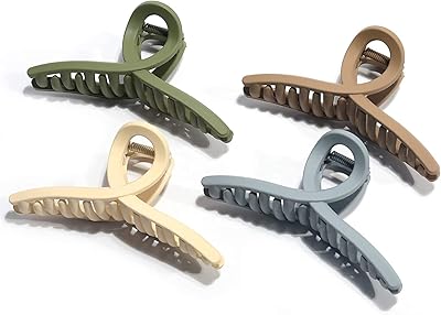 Naft hair clips with large matte jaw, large butterfly pliers, solid hair pliers for women, 4 pieces.. DIAYTAR NIGERIA: Where shopping is easy, prices are low, and delivery is just days away.