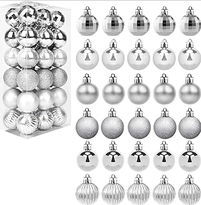 Christmas decorations 2023 golden balls, 36 pieces/40 mm Small unbreakable Christmas tree balls with string to hang the Christmas holidays (silver).. DIAYTAR NIGERIA brings the marketplace experience online with affordable and reliable delivery service.