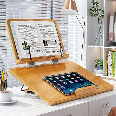 Book support in bamboo and nylon, children's reading book support, foldable and adjustable foldable and adjustable kitchen library with page support clips (yellow set).. DIAYTAR NIGERIA: Where quality meets affordability, with thousands of products delivered in less than 8 days.