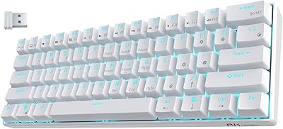 RK Royal College Wireless Mechanical Mechanical Keeping 60 % RK61, ultra-small Bluetooth keyboard with linear and silent red switch, compatible with multi-appareil connectivity, white.. DIAYTAR NIGERIA brings satisfaction with every purchase through affordable prices and prompt shipping.