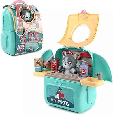 Simulation game and children's game set - Interactive veterinary clinic with puppy - pet care kit and doctor (16 pieces) veterinary carrier - birthday gift for toddlers, boys and little girls from 3 to 6 years old.. DIAYTAR NIGERIA combines the largest product selection with affordable prices and reliable delivery.