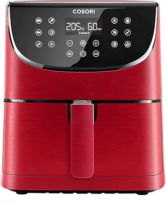 Cosorian air fryer with recipe book from 100 recipes, 1,700 watts max XL 5.5 l, digital air fryer with touch screen with 11 presets, hot cooker without oil, non-stick basket, red, CP158-AF.. Unlock access to a wide range of products with DIAYTAR NIGERIA's affordable e-commerce platform.