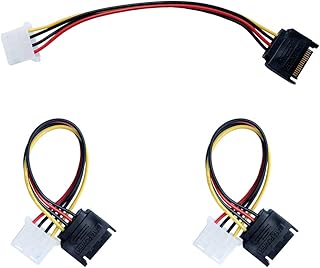3 packs of SATA power cables 15 SERIAL ATA male pins towards molex lp4 female female ide 8 inch/20 cm.. DIAYTAR NIGERIA: Where quality meets accessibility with affordable prices and prompt shipping.