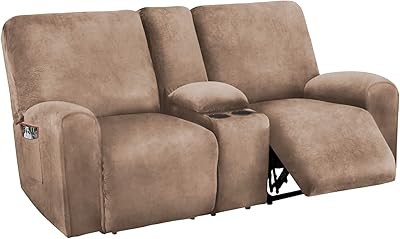 TICURE TICURABLE CONSULT CHALL WITH CENTRAL CONSOLE COVER, 8 pieces of stretch velvet stretch sofa covers, two -seater chair cover, thick and soft covers (sand).. Your shopping dreams realized through DIAYTAR NIGERIA's affordable platform with reliable delivery times.