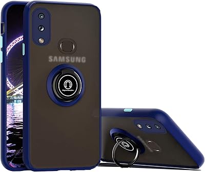 Transparent Noon brand shell for Samsung Galaxy A10s with 360 degree rotary magnetic ring, shock -resistant, polycarbonate and flexible - Blue Rigid Silicone - Blue Silicone -.. Home to endless choices and pocket-friendly prices — DIAYTAR Nigeria.