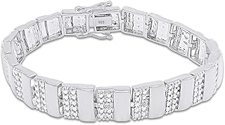 White white diamond bracelet for men, 14 carat gold, sterling silver (0.04 carat in total) Gift for Fathers.. DIAYTAR NIGERIA: The marketplace that brings affordable products to every Nigerian home in under 8 days.