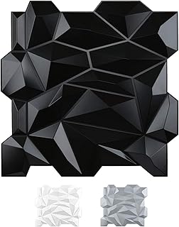PVC wall panel Diamond 3D Art3D - matt black, for residential and commercial interior decoration, 50 x 50 cm, 12 pieces.. DIAYTAR NIGERIA: Where thousands of products meet affordable prices and reliable 5-8 day delivery.