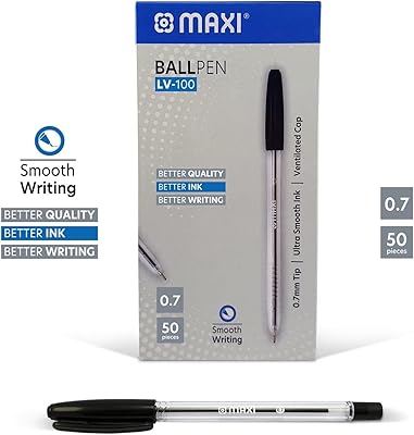 Maximum ball pen 0.7 mm, 50 black inks, instant start and fluid ink for fluid writing, LV100.. Shop smart, shop DIAYTAR - Nigeria's most affordable e-commerce platform with nationwide delivery.