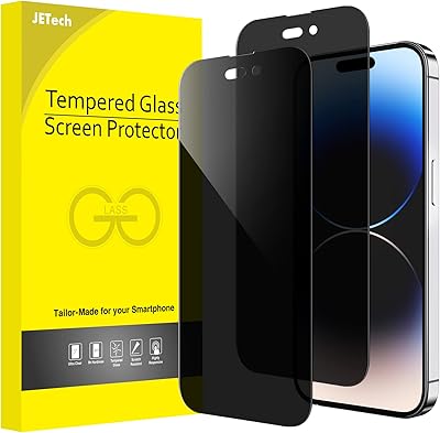 JI Tech Complete screen protection for iPhone 14 pro 6.1 inch, anti-espion tempered glass film, edge-to-edge protection, set of 2.. DIAYTAR NIGERIA brings the marketplace to every Nigerian home with affordable prices and quick delivery.