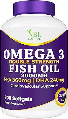 Omega-3 NBL Naturals Fish oil 2000 mg 360 EPA 240 DHA Double Force Cardiovascular Support, 200 capsules.. Don’t wait weeks for international shipping. DIAYTAR Nigeria offers local delivery within 5 to 8 days, so you get your items when you actually need them.