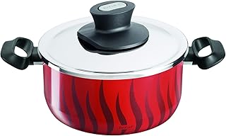 Tefal flame pan, 22 cm, non -stick with tempo flame, red, aluminum cover, C3044583.. DIAYTAR NIGERIA transforms dreams into deliveries with our affordable prices and 5-8 day shipping.