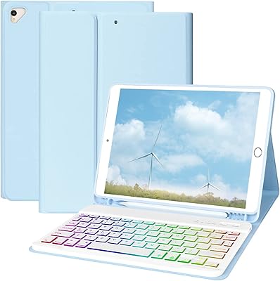 Case with keyboard for iPad 10.2 2021 9th generation and iPad 8th generation 2020 / IPAD 7th generation 2019, 9th generation iPad case, removable wireless keyboard with STYLET holder, 9th generation ipad keyboard (light blue).. Experience the convenience of online shopping with DIAYTAR NIGERIA's reliable 5-8 day delivery service.