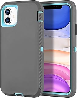Robust hybrid protective shell for iPhone 12, 6.1 inch, for iPhone 12 pro (gray/sky blue).. Shop with ease at DIAYTAR NIGERIA and enjoy our extensive product range delivered at affordable rates.