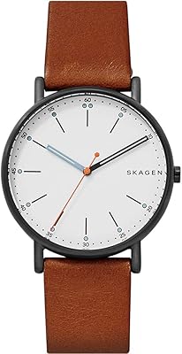 Analog watch for men with Skagen logo with white dial and leather bracelet - SKW6374, Brown/White.. DIAYTAR NIGERIA: Where every purchase is affordable and delivery is always within a week.
