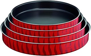 Tefal the specialist J1326982 Set of kibbeh oven plates (28, 30, 34, 38 cm), red, aluminum.. DIAYTAR NIGERIA delivers on our promise of variety, affordability, and prompt nationwide shipping.