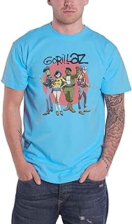 Official t-shirt with Gorillaz Group Circle Rise Band For Men, Sapphire Blue, Blue, One Size.. Shop the future with DIAYTAR NIGERIA - thousands of products, unbeatable prices, delivery within a week.