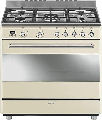SMEG gas electric stove, size 90 cm, total 126 -liter oven capacity, cream beige color, warranty one year, SSA91MAP9.. DIAYTAR NIGERIA: Making online shopping accessible to all Nigerians with our affordable platform.