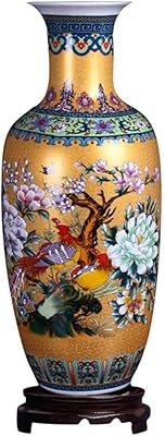 Yufengqi Jingdezhen Large ceramic floor vase, Flower vase handmade for the decoration of the house, height 18.11 "(46 cm), gold.. Shop across boundaries with DIAYTAR NIGERIA's comprehensive catalog delivered nationwide at budget rates.