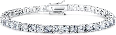 Classic sterling silver tennis bracelet 925 size 3-4 mm decorated with cubic zirconia stones for women and men size 6.5-8 inches.. Discover the perfect shopping balance at DIAYTAR NIGERIA with competitive prices and prompt delivery.