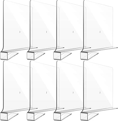 8 separators of acrylic shelves to organize multifunctional wooden shelves for the storage and organization of the bedroom, no installation tools required.. DIAYTAR NIGERIA: Putting quality products within reach of every Nigerian through our affordable marketplace.