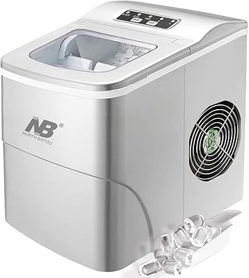 Small ice machine with durable compressors, 9 cubes ready in 8 minutes, manufactures 12 kg of ice in 24 hours, choice of large or small ice cream, suitable for restaurants and bars, includes a shovel and a basket (silver).. Thousands of items at your fingertips — DIAYTAR Nigeria makes it happen.