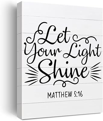 Printing on canvas with Biblical Verse Matthieu 5:16, posters of Christian wall painting 12 "X 15", Rustic decoration for the house and the office (framed).. Your one-click solution to affordable shopping, DIAYTAR NIGERIA delivers quality products nationwide.