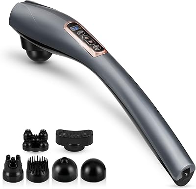 Portable back masseur Jo -Jo - percussion of deep wireless tissues with 6 interchangeable knots, 1 to relieve the pains of the neck, shoulders and joints.. DIAYTAR NIGERIA brings the marketplace to your home with budget-friendly prices and nationwide delivery.