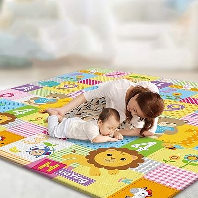 Children's game rugs, size 200 x 180 cm, thickness 1 cm, foam gaming mat for toddlers, crawling, baby blanket (A).. Experience the convenience of boundless shopping with DIAYTAR NIGERIA's affordable platform and quick shipping.