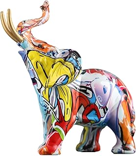 Creative decorative decorative graffiti elephant statues, elephant statues in colored resin for interior decoration, adapted elephant figurine to fill the space, living room bedroom decoration (style 1).. Explore fashion, tech, home goods, and more on DIAYTAR Nigeria — always affordable, always fast.