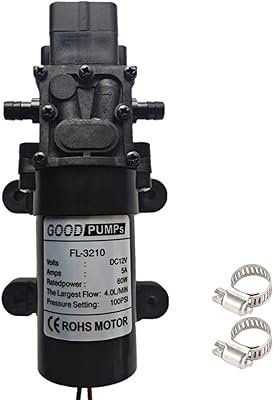 Ferrich 12 V water pump with pressure switch high pressure pump with 2 adjustable tightening necklaces for motorhome, caravan and water taps.. DIAYTAR NIGERIA delivers satisfaction with every purchase through our affordable and reliable service.