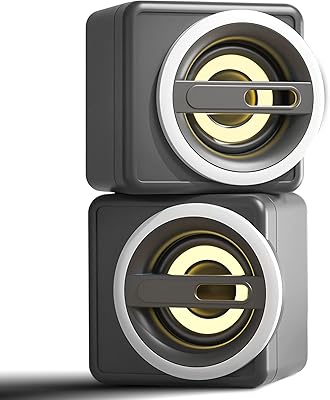 Mini onenine computer speakers, stereo computer speakers supplied by USB with respiratory light, stereo-stereo multimedia speakers for desktop computers, laptops, smartphones.. Need something fast? Order it now from DIAYTAR Nigeria.