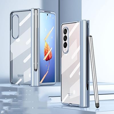 A shell compatible with the Samsung Galaxy Z Fold 4 with stylus, with protection for hinges and a protective slot for hinges, a complete shell with a front screen protection (the stylus is not original) (Galaxy Z Pli 4, blue).. Join thousands of satisfied shoppers on DIAYTAR Nigeria.