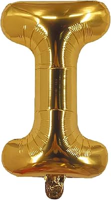 Party Time aluminum balloon with letter I (gold).. DIAYTAR NIGERIA combines affordability, variety, and convenience with nationwide delivery services.