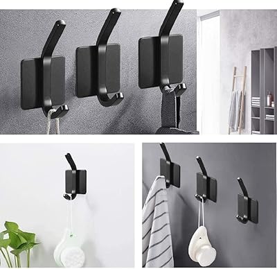 Sticker hooks in stainless steel polished show way (black, package of 4).. Experience budget-friendly shopping at DIAYTAR NIGERIA, Nigeria's premier online marketplace with quick delivery.