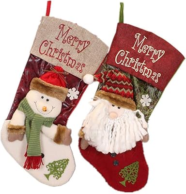 Christmas decoration stockings Lot of 2 Santa Claus Basted Snowworm 3D with point.. DIAYTAR Nigeria: trusted by thousands for fast, reliable delivery.