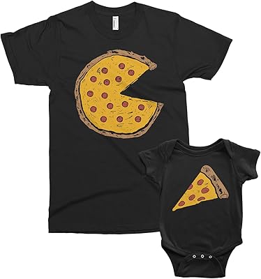 Pizza Pie & Slice - Set of matching shirts for father, baby, son and daughter.. DIAYTAR NIGERIA: Where shopping dreams become reality with budget-friendly prices and prompt delivery.