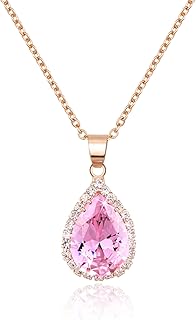 Gertom Necklace with pendant in the shape of a drop of 14 -carat plated brass brass for married women and bridesmaid, cubic zirconia, cubic zirconia.. DIAYTAR NIGERIA: Where shopping meets satisfaction with affordable prices and prompt delivery services.