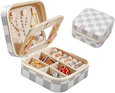Jewelry box with mirror organizer of jewelry double leather box for rings.. DIAYTAR NIGERIA makes quality accessible with our extensive catalog and competitive delivery rates.