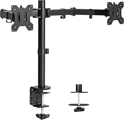 Vivo office support for double monitor, completely adjustable robust support, is suitable for two LCD LCD monitors up to 30 inches, black, stand-v002.. From tech to toiletries, DIAYTAR Nigeria delivers without delay.