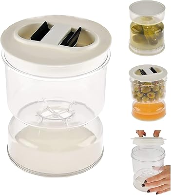 Gravelso Sablier pot for pickles, marinated olives and juice with colander with foldable lid.. With DIAYTAR Nigeria, shopping online is easy, affordable, and fast.