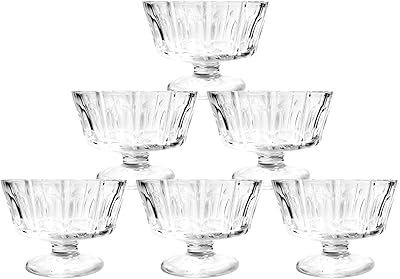 Binsakao ice cream glass bowls, set of 6 transparent dessert bowls with feet, iced cut, snack, fruit pudding, trifle, perfect nuts, cocktail drinking cups for vacation party.. Shop for everything you need at DIAYTAR NIGERIA, with budget-friendly prices and quick delivery.