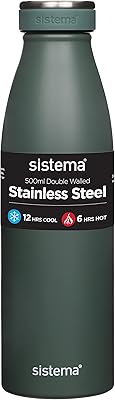 Sistema stainless steel water bottle | Anti-leak | without BPA or phthalates | Reusable water bottle | Double wall insulation | Keep the cold for 12 hours, hot for 6 hours.. DIAYTAR NIGERIA transforms dreams into deliveries with our affordable prices and 5-8 day shipping.