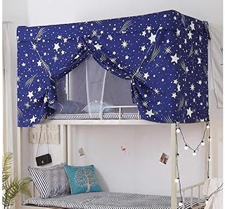 Offer for bed curtains, dormitory, single mezzanine bed, intimacy bed tent with metal frame and mosquito net, white star pattern.. More than a store — DIAYTAR Nigeria is your shopping partner.