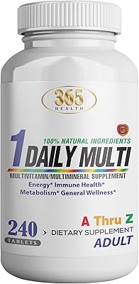 Multivitamin and mineral supplement with antioxidants, zinc, vitamin D3 and vitamins B, gluten -free, OGM -free ingredients - (240 pieces) 365 Health.. DIAYTAR NIGERIA bridges the gap between desire and affordability with nationwide delivery in under 8 days.