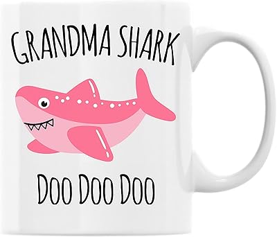 Cup design Grandmother Gift Shark for birthdays of Christmas grandchildren.. Experience the future of online shopping with DIAYTAR NIGERIA's extensive product range and competitive pricing.