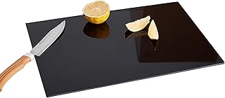 Cutting board in tempered glass, non-slip, workpiece, striped, heat, unbreakable, washable in the dishwasher, size 30 x 20 cm, black.. DIAYTAR NIGERIA brings the nation's largest product catalog to your doorstep at prices you'll appreciate.
